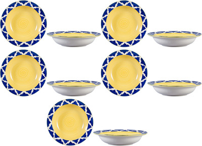 

Caffeine Blue Mehrab Jaal Plate(Pack of 10)
