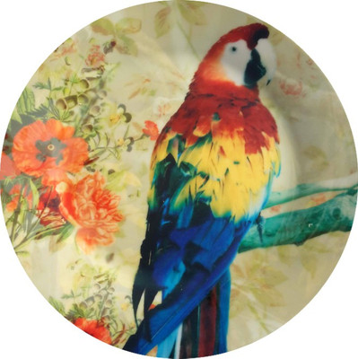 

fabulloso Leaf Designs multicolor Parrot Quarter Plate