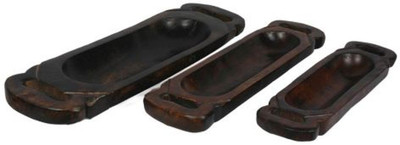 Artlivo Decorative Solid Wooden Trays, Set of 3 Tray Set(3 Units) at flipkart