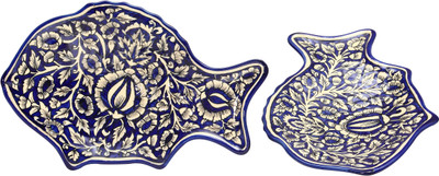 

Cafeine Blue Mughal Plate(Pack of 2)