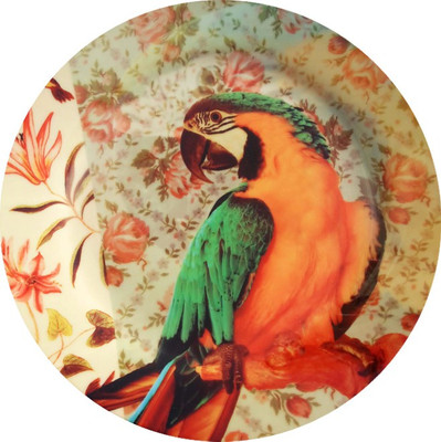 

fabulloso Leaf Designs Green Parrot Dinner Plate