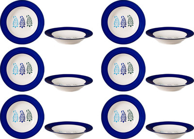 

Caffeine Blue Boota Plate(Pack of 12)