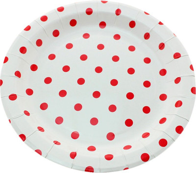 

Funcart Polka Dot Round Plate Set(Pack of 12)
