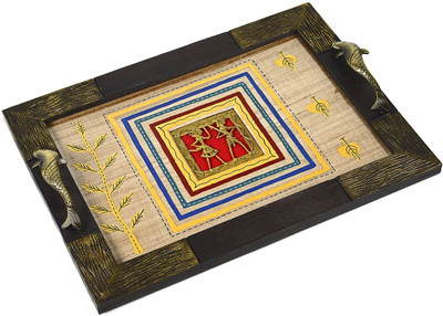 50% OFF on Aapno Rajasthan Hand Painted Tray With Dhokra Work Tray(Tray)