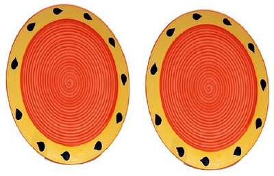 

Sunshine Dinner Dish Handmade ( Set of 2 ) 10 inches with Drop Pattern in Royal Brown Colour by Sunshine… Plate Set(2 Units)