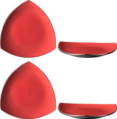 

Caffeine Red Elite Plate(Pack of 4)