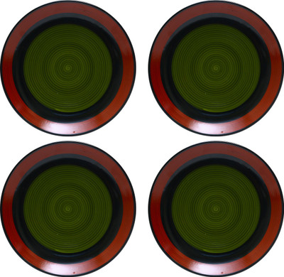 

Caffeine Green Chandrakari Plate(Pack of 4)
