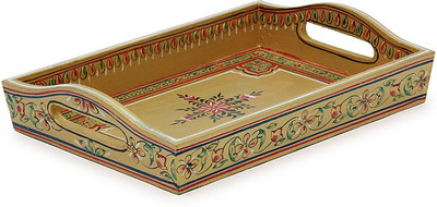 

Kaushalam Small Painted: Golden Tray