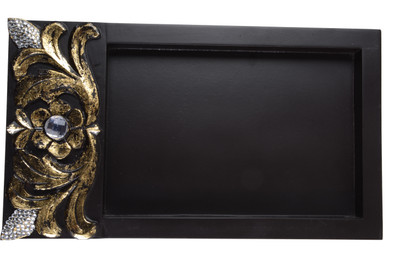 

Aradhana Arts Handicrafts Coffee Brown Carving Single Handle Tray