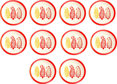 

Caffeine Red Boota Plate(Pack of 10)