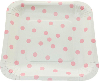 

Funcart Polka Dot Square Plate Set(12 Units)