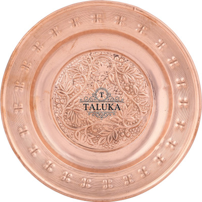 

Taluka (Dia:- 8.11" Inches) Handmade Best Quality Copper Thali Rice Plate Biryani Plate Dinner Plate Plate