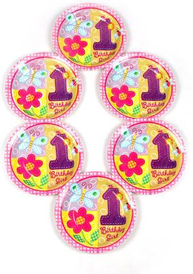 

Funcart Fun At 1 Girl Theme 7 Plate(Pack of 6)