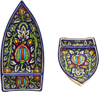 

Cafeine Blue Jaipuri Plate(Pack of 2)