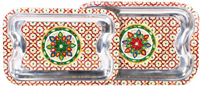 

Apkamart Handcrafted Minakari Serving Tray Set of 2 - Tray(Pack of 2)