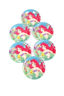 FUNCART The Little Mermaid Theme 9 Inches Disposable Plate Tray(Pack of 6)