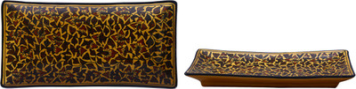 

Caffeine Brown Sehra Plate(Pack of 2)
