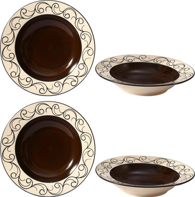 

Caffeine Dark Brown Aerial Plate(Pack of 4)