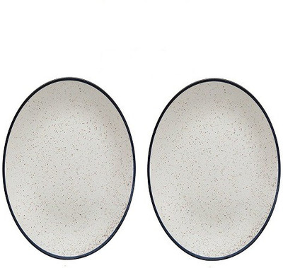 

Sunshine Dinner Dish Handmade ( Set of 2 ) 10 inches with Plain Royal Black Pattern in black Colour by Sunshine â¦ Plate Set(2 Units)