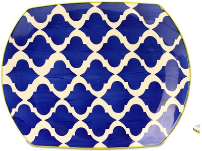 

Caffeine 10IN Ceramic in Blue Umrao (Set of 1) Handmade Plate
