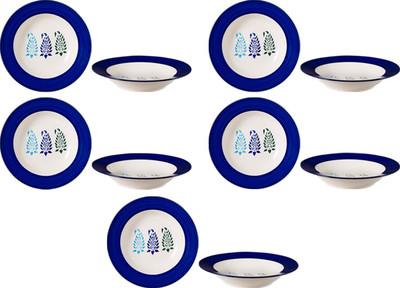 

Caffeine Blue Boota Plate(Pack of 10)