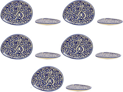

Caffeine Blue Mughal Plate(Pack of 10)
