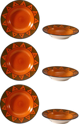 

Caffeine Biscotti Brown Trikon Plate(Pack of 6)