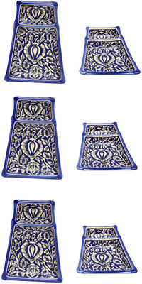 

Cafeine Blue Mughal Plate(Pack of 6)