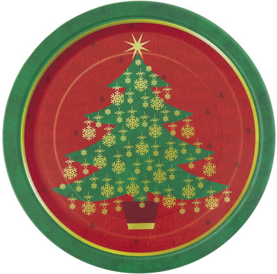 

Funcart Funcart Golden Christmas 7inch Plate Plate(Pack of 8)