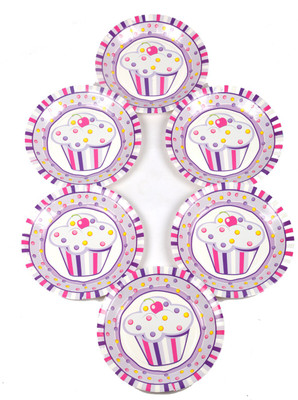 Funcart Sweettre At Cup Cake Pink Theme 9 Quarter Plate 6 Quarter Plate Funcart Plates Trays Dishes