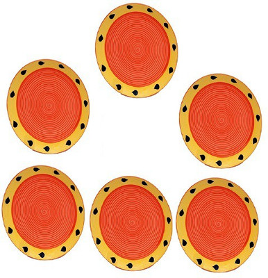 

Sunshine Dinner Dish Handmade ( Set of 6 ) 10 inches with Drop Pattern in Royal orange Colour by Sunshine … Plate Set(6 Units)