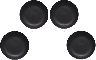 

Sunshine Half Plate Handmade ( Set of 4 ) in 8 inches with Plain Royal Black Pattern in black Colour by Sunshine Plate Set(4 Units)