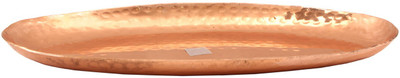 

IndianArtVilla Copper Hammered Oval Tray Tray