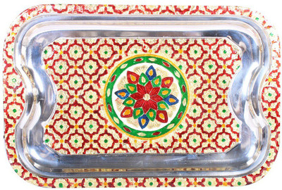 

Apkamart Handcrafted Minakari Serving Tray - 12 Inch - Utility Article and Gift Tray