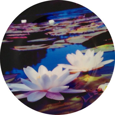 

fabulloso Leaf Designs White Lotus Dinner Plate