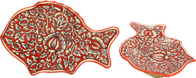 

Cafeine Red Mughal Plate(Pack of 2)