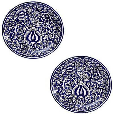 

Sunshine Snacks Plates With Mughal Pattern In Blue Colour Plate Set(2 Units)