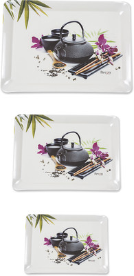 

RECON Pink Roses Tray Set Tray Set(Pack of 3)