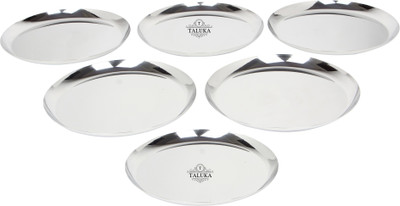 

Taluka (Dia :- 10.12" Inches) Stainless Steel Set of 6 Dinner Plate , Rice Plate , Food Plate Plate Set(6 Units)