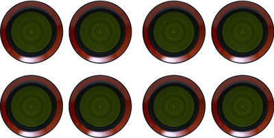 

Caffeine Green Chandrakari Plate(Pack of 8)