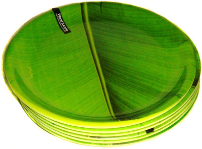 

Wood & Kemp Smart Dinning Banana leaf SOUTH INDIAN 8 Inch HALF- Plate Set(Pack of 6)