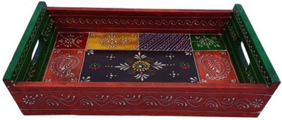 

Radha Krishna Shop Wooden Single Tray With beautiful Embosed Work for Serving Purpose Tray