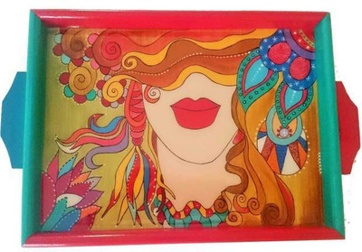 

Kalasiddhiart Hand Painted Pretty Girl Tray