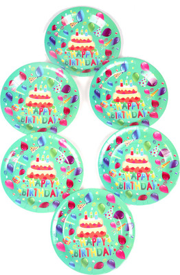 

Funcart Frolic Birthday Theme 9 Inch Plate(Pack of 6)