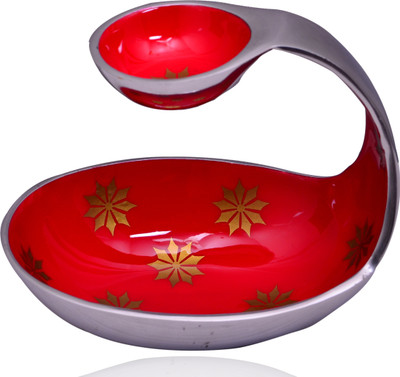 

Purpledip Serving Tray Platter With Chutney Stand Tray