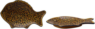 

Cafeine Brown Sehra Plate(Pack of 2)