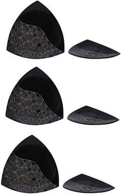 

Caffeine Black Doodle Plate(Pack of 6)