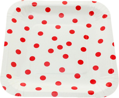 

Funcart Polka Dot Square Plate Set(Pack of 12)