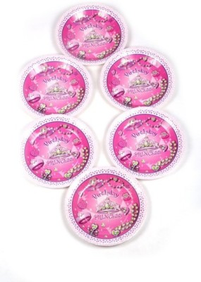 FUNCART Birthday Princess Theme 7 Inches Disposable Paper Plate Tray(Pack of 6)