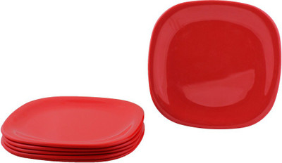 

White Gold Red Plate(Pack of 6)